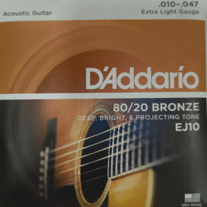 D'Addario EJ10 80/20 Bronze Acoustic Guitar Strings - Extra Light (10-47)