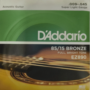 D'Addario EZ890 85/15 Bronze Acoustic Guitar Strings - Super Light (9-45)